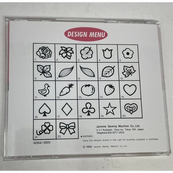 Janome Memory Card 10 Appliqué Series 1992 For Janome 8000 Includes Templates - Picture 13 of 16